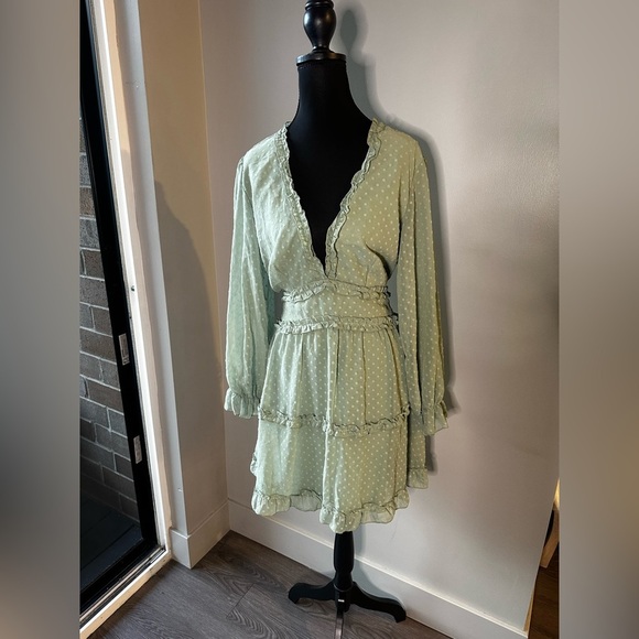 NWOT Ruffle Mint Green Dress - Picture 2 of 6